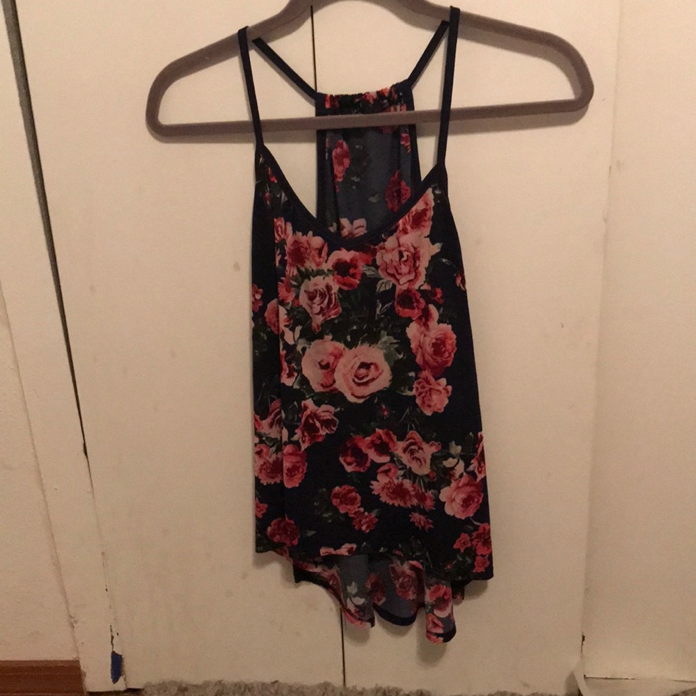 Women’s navy blue flower top